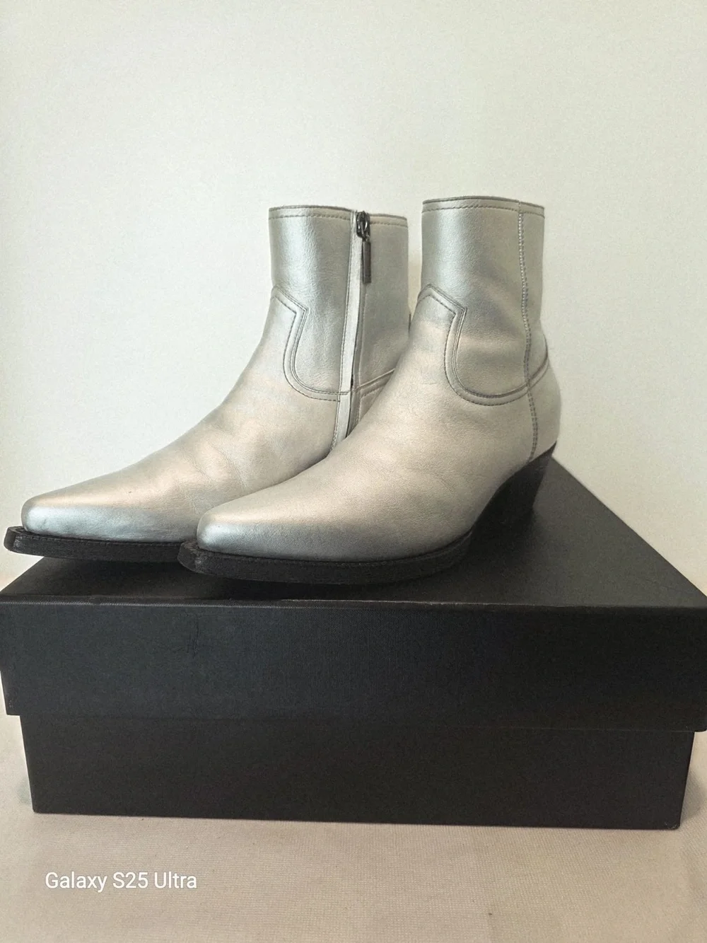 Saint Laurent Black Leather Ankle Boots